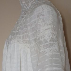 XL Large Lucky Brand Lace Rose Top Stripe